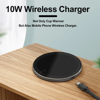 Chauffe-tasse intelligent électrique à contrôle de température 55°C pour hôtel, avec couvercle chauffant et chargeur sans fil pour téléphone à charge rapide