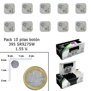 Batteria a bottone all'ossido d'argento 395 / SR927SW (Confezione da 10 batterie) - Product Image 1