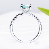 Bague de mariage momanite bleu fantaisie, anneau de fiançailles, coupe ronde, 6.5mm, 1ct, livraison gratuite