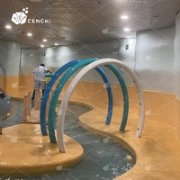 Équipement de jeu aquatique pour hôtel, spa, complexe hôtelier, parc aquatique, arroseur, boucle aquatique de jardin, aires de jeux à jets d'eau arc-en-ciel ronds