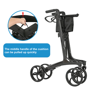 Moderner, leichter Gehwagen aus Vollcarbon für Behinderte, einfach zu bedienen, in Sekundenschnelle faltbar, 8-Zoll-Vollgummireifen, 300 Pfund Tragkraft - Product Image 6