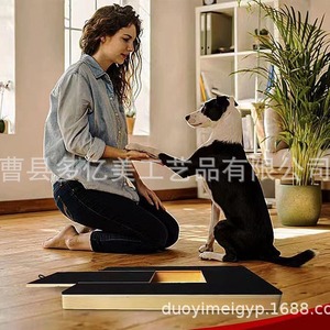 กระดานลับเล็บไม้แข็งพร้อมป่านศรนารายณ์สำหรับ35x25x3cm บดกรงเล็บสีดำอุปกรณ์สัตว์เลี้ยงของเล่นสุนัข - Product Image 2