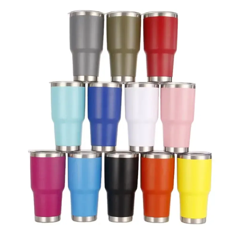 Best Selling Car Water Bottle Double Wall Stainless Steel 30 oz 900 ml Mug Beverage Water Cup with Lid