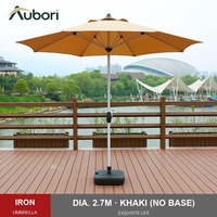 Parasol de terrasse avec mât inclinable à levage manuel, dessus en polyester imperméable, sans base, pour hôtels et complexes hôteliers