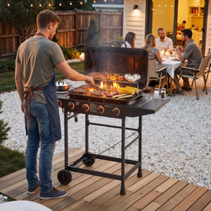 USA Warehouse 2026 Hot Sale Summer 4+1 <b>BBQ</b> Home Barbecue Cooking Temperature-controlled Baking Outdoor Freshly Baked - Product Image 2