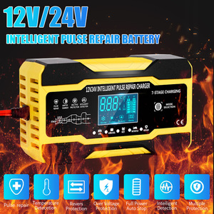 Venta caliente 12V 24V 10A Cargador de batería de coche inteligente Pantalla táctil Reparación de pulso LCD <span class=keywords><strong>Carga</strong></span> de energía rápida Batería de plomo ácido seco húmedo - Product Image 6