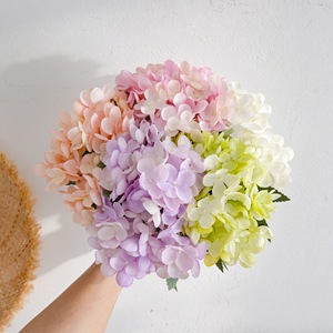 ช่อดอกไฮเดรนเยียประดิษฐ์ CallaFloral สีขาว ชมพู ม่วง เหลือง สำหรับตกแต่งภายใน งานแต่งงาน ทำจากวัสดุโพลีเอสเตอร์ - Product Image 1