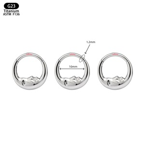 Anneau de nez en titane G23 10 mm, épaisseur 1,2 mm, bijoux de piercing sans soudure, unisexe - Product Image 1