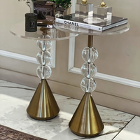 Table basse en acrylique doré, style nordique minimaliste moderne et luxueux, avec garantie de 2 ans, personnalisable pour le salon