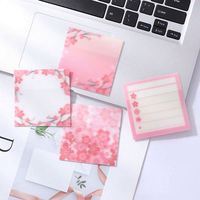 Bloc-notes autocollant transparent Sakura en gros avec papeterie brillante, bloc-notes adhésif 3*3 pour étudiants
