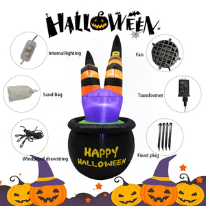 Personalizado 4 pies Halloween bruja pierna inflable al aire libre/decoración interior impermeable LED luz DC IP44 luz ecológica hogar - Product Image 6