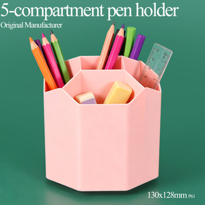 SUNSHING Desktop Makeup Brush Eyeliners Display Holder 5 Slots <b>Pen</b> Organizer for Student Desk and Office Supplies Organization - Product Image 1