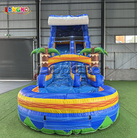 Toboggan aquatique gonflable commercial, toboggan gonflable d'extérieur pour le plaisir, château gonflable le plus populaire pour la location de fêtes