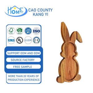 Plato de Madera de Acacia con Forma de Conejo, Novedad 2026, para Servir Comida <span class=keywords><strong>en</strong></span> Fiestas y Cenas - Product Image 1