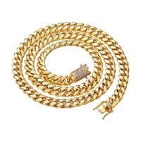 New Arrival Punk Mạ Vàng Thép Không Gỉ Miami Cuban Liên Kết Chuỗi Dày Mens Hip Hop Vòng Đeo Tay Bộ