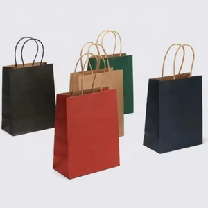 Bolsa de Papel Kraft de Color con Logotipo Impreso Personalizado, Ecológica, con Asa, para Ropa y Compras - Product Image 3