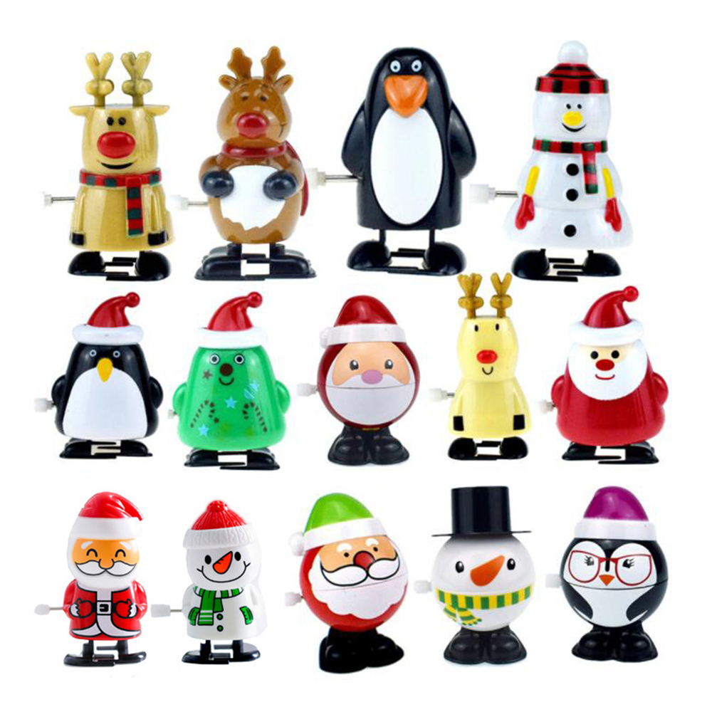 Рождественские сувениры, Фигурка Санта Клауса, заводная забавная игрушка для детей, милый подарок (олень, снеговик, пингвин, Санта-Клаус)