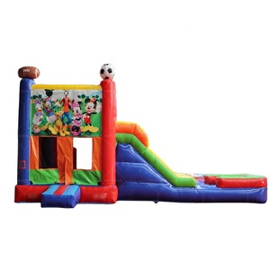 Château gonflable géant <span class=keywords><strong>Mickey</strong></span> Mouse super-héros unisexe en PVC avec <span class=keywords><strong>toboggan</strong></span> et souffleur, facile à installer pour parcs d'enfants - Product Image 1