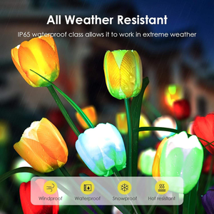 Lámpara Solar LED de Pie con 3 Cabezas, Tipo Tulipán, con Clasificación IP65, de Plástico ABS Recargable, <span class=keywords><strong>para</strong></span> Jardín, Exteriores y Hoteles - Product Image 5