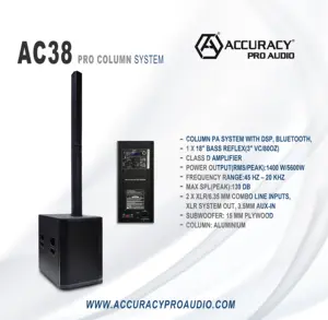 Altavoces de precisión Pro Audio AC38, 1400W, para dj, karaoke, módulo de patente profesional portátil, sistema ap, subwoofer, columna