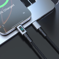 Kabel APPACS U87D USB-C ke USB-C dengan Layar LED 100W, Pelindung Kepang, Jaket PVC, Konduktor Tembaga Murni 3A untuk Ponsel