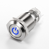 Bouton poussoir momentané en acier inoxydable 16 mm 5A IP65 pour unité de commande de porte d'ascenseur