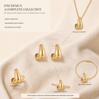 Pendientes de Aro Abiertos en Forma de Lágrima Dorados, Pendientes de Moda, Joyería para Mujer, Accesorios de Moda Femeninos
