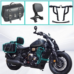 Kit de sacoches latérales et de porte-bagages arrière, sacoches universelles imperméables avec pare-chocs et dossier rabattable pour <span class=keywords><strong>Cyclone</strong></span> RA600, Saike Long RA600 - Product Image 1