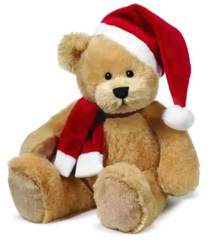 Customized Cute Hat Christmas Teddy Bear Plush Toy Soft Animal Brown Bear Stuffed Doll Home Decoration Christmas Gifts Baby Yes!