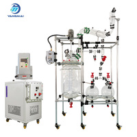 Réacteur en verre à double enveloppe de 100 L pour distillation et réactions chimiques, avec chauffage et refroidissement, pour séparation fractionnée