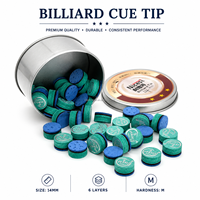 Embouts de queue de billard d'origine, couleurs assorties, 11 mm/14 mm, accessoires de billard, boîte de vente au détail