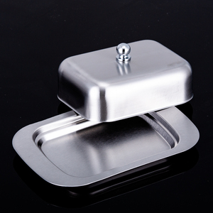 Plat à beurre multi usages en acier inoxydable, avec couvercle en <span class=keywords><strong>plastique</strong></span> - Product Image 4