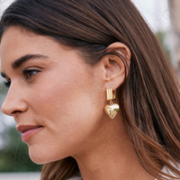 Gemnel 2026 Joyería y Accesorios para Mujer, Chapado en Oro de 14K, Joyería Impermeable, Aretes de Aro Gruesos de Lujo con Dije de Corazón