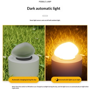 Lampes de jardin LED <span class=keywords><strong>solaires</strong></span> en forme de <span class=keywords><strong>galets</strong></span> simulés pour l'éclairage extérieur des pelouses et allées - Product Image 4