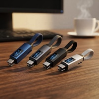 Câble USB magnétique 3-en-1 avec affichage LED, charge rapide PD 100W 5A, OTG Type C, chargeur ultra-rapide pour iPhone 16 17