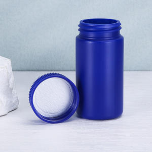 100ml 50ml プラスチック製透明青色カプセル容器 薬瓶 空のピル/錠剤ボトル 白色スクリューキャップ - Product Image 2