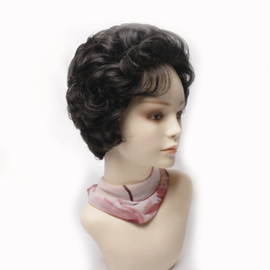 Perruque Bob Ajustable Faite à la Main, Mélange Cheveux Humains Ondulés, Noir Naturel et Brun, Légère, Respirante, Vierge et Sans Nœuds - Product Image 4