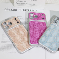 Coques de téléphone antichoc en cuir à motif serpent, magnétiques invisibles et électroplaquées, compatibles avec la charge sans fil, pour iPhone 17, 16, 15 - Vente en gros