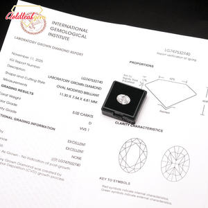 เพชรรูปไข่เพาะเลี้ยงในห้องปฏิบัติการ IGI เกรด DEF สีทองคำเปลว ขนาด 1-10 กะรัต ความสะอาดระดับ VVS VS ผลิตด้วยวิธี HPHT CVD สำหรับทำเครื่องประดับ (ขั้นต่ำ 1 ชิ้น) - Product Image 3