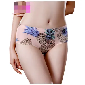 Women Fashion Pineapple 3d Print Low Waist Soft Funny Hipster Bikini Briefs Underwear Panties