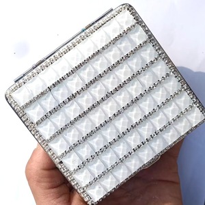 Ánh sáng sang trọng da bản lề vuông thiết kế hiện đại xách tay một mặt đầy đủ kim cương thuốc lá tuyệt đẹp trường hợp - Product Image 6