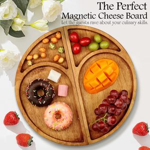 Bandeja de servir de madera que combina una placa semicircular de madera maciza para frutas, pan, té, café, uso en hoteles - Product Image 4