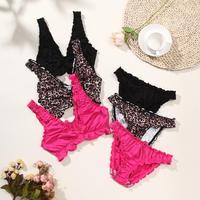 Ensemble de lingerie sexy esthétique et mignonne avec haut à bretelles à volants et string, 2 pièces, style doux, vêtements de nuit pour femmes, nouveauté