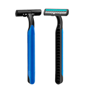 Disposable Manual Razor Green Blue Handle For Bathhouse Hotel Use Full Body Washable With Blade - Product Image 3