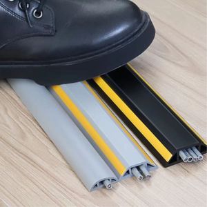 Protection de câble en caoutchouc robuste à 3 canaux, <span class=keywords><strong>rampe</strong></span> anti-chute pour sol d'atelier et couverture de câble industrielle, protection anti-chute de câble - Product Image 3