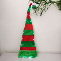 Decorazioni per Feste di Natale 2025, Cappello da Elfo di Babbo Natale in Peluche Corto con Luci LED per Adulti