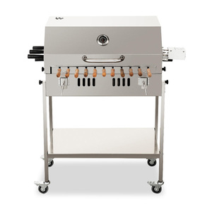 <span class=keywords><strong>Barbecue</strong></span> Rotisserie Extérieur Moderne Robuste au <span class=keywords><strong>Charbon</strong></span> de Bois, Grand Modèle Foukou de Chypre avec Hauteur Réglable et Chariot de Transport - Product Image 4