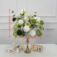 DKB 45cm Realistische Seiden-Kunstblumen Luxuriöse Weiß-Grüne Arrangements Blumenball für Hochzeit, Zuhause, Hotel, Villa, Party