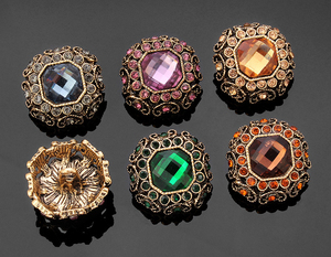 Tùy Chỉnh <span class=keywords><strong>16Mm</strong></span> 22Mm Kẽm Hợp Kim Tinh Thể Nút Vuông Thạch Kim Loại Nút Cho Quần Áo - Product Image 5