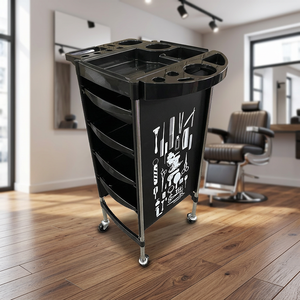 Chariot de Salon de Coiffure Mobile avec Plusieurs Tiroirs et Porte-Gobelets, Chariot de Rangement à Roulettes pour Coiffeur, Spa et Mobilier de Salon - Product Image 3